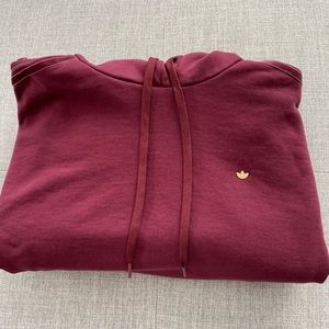 Adidas burgundy hoodie size large oversized worn once